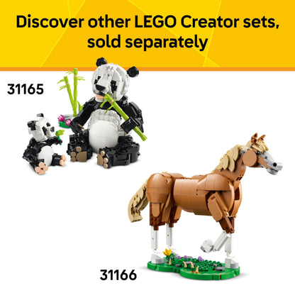LEGO Creator 3in1 Wild Animals: Tropical Toucan with a Flower - Toy Animal Transforms into a Butterfly Figure or a Tropical Fish - Creative Gift for 7+ Year Old Girls & Boys - 31173