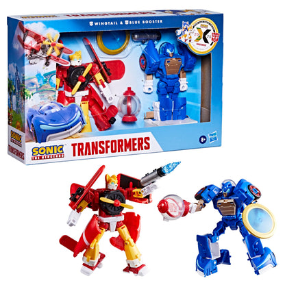 Transformers Collaborative Sonic the Hedgehog x Wingtail and Blue Booster Action Figures