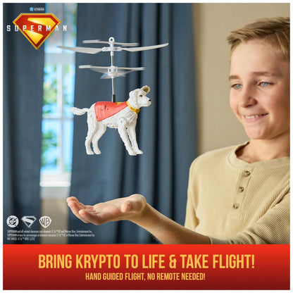 DC Comics, SUPERMAN Up in the Sky! Flying Krypto, RC Toys and Remote Control Toys for Kids, 19-cm Hovering Superdog, For Ages 4 and Up