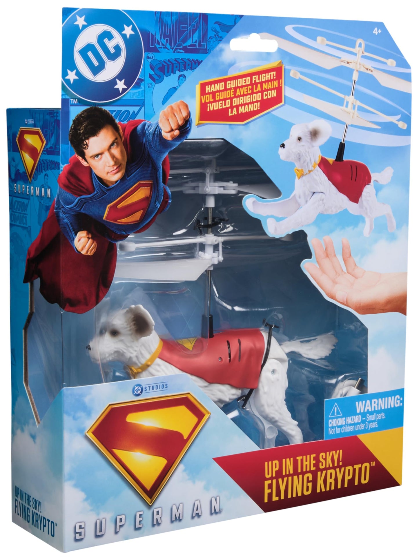 DC Comics, SUPERMAN Up in the Sky! Flying Krypto, RC Toys and Remote Control Toys for Kids, 19-cm Hovering Superdog, For Ages 4 and Up