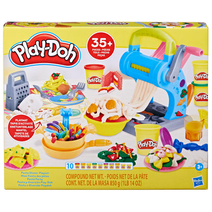 Play-Doh Pasta Dinner Playset, Kitchen Toy with 35+ Accessories, Ages 3+, Includes Pasta Maker, Play Mat & 10 Colors of Play-Doh