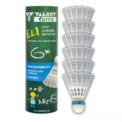 Talbot-Torro Badminton ELI Shuttlecock, Medium Speed (Blue), Foam, Ideal for Training with Children and Teenagers, 469382