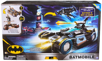 DC Batman, Ultimate Transforming Batmobile Playset, 2-in-1 Batman Playset with Exclusive Figure and Glider, Lights and Sounds, Kids Toys for Boys and Girls 4+