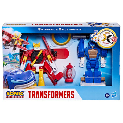 Transformers Collaborative Sonic the Hedgehog x Wingtail and Blue Booster Action Figures
