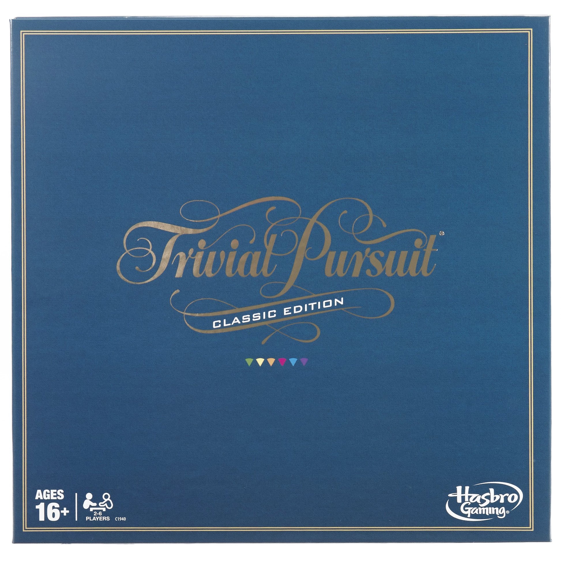 Hasbro Trivial Pursuit Classic Edition retro gameboard laid out flat, full board view