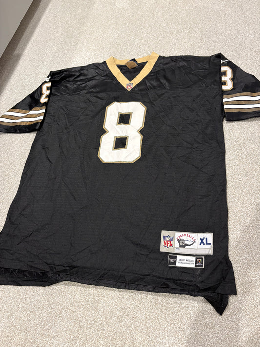 New Orleans Saints Archie Manning #8 Reebok Throwback Black Gold Jersey Sz XL 1979