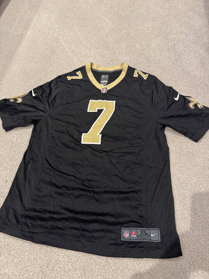 New Orleans Saints #7 Taysom Hill Black Nike Jersey XL