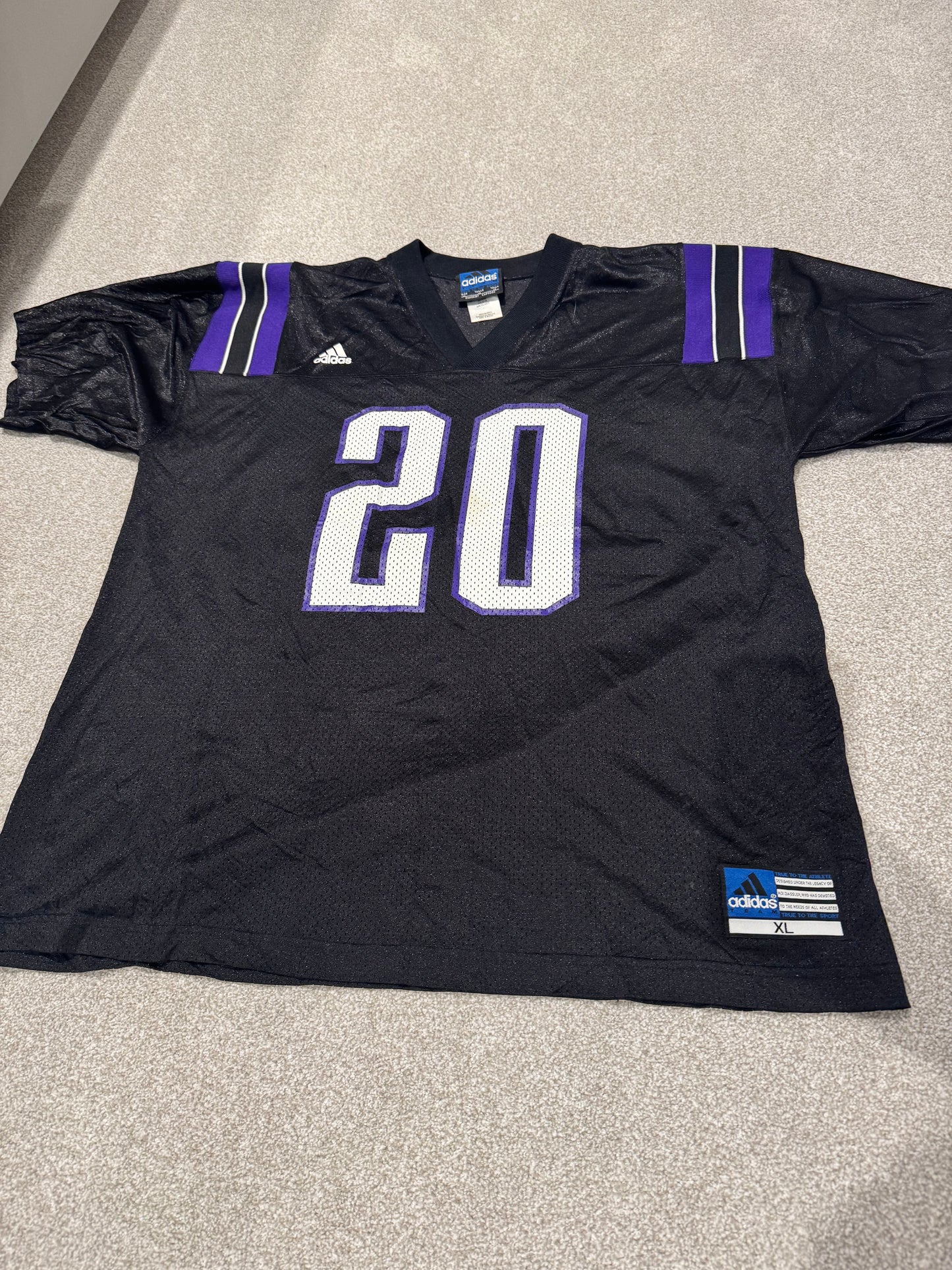Adidas Football Jersey Northwestern Universiry Black Purple #20 Wildcats XL