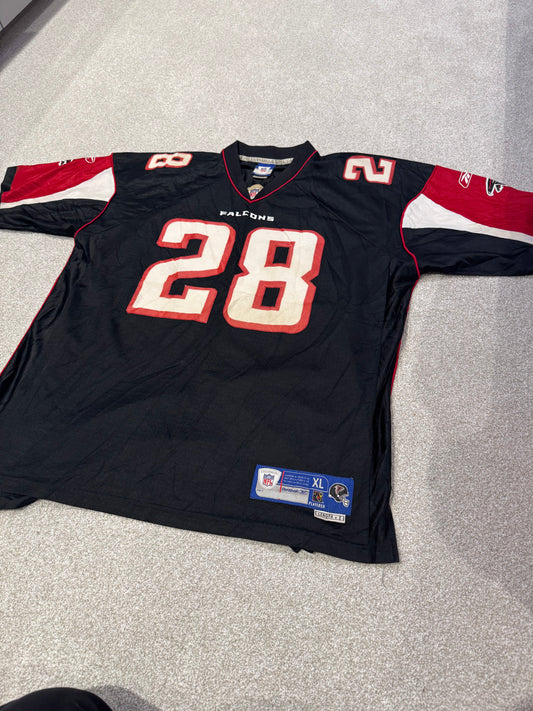 Atlanta Falcons Warrick Dunn #28 Reebok NFL Football Black Jersey Men’s XL