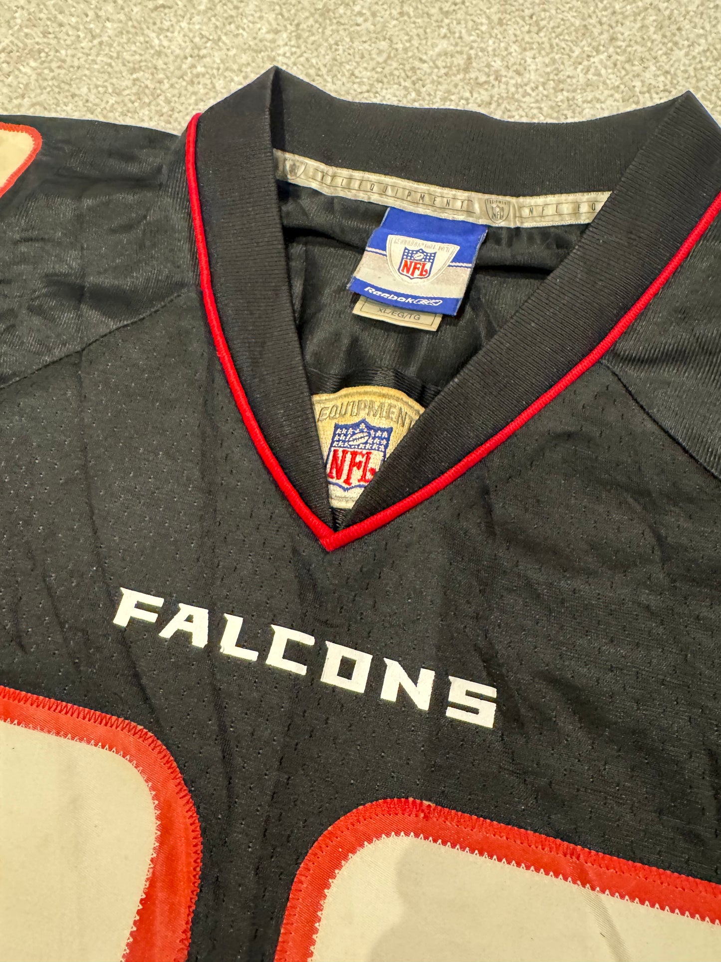 Atlanta Falcons Warrick Dunn #28 Reebok NFL Football Black Jersey Men’s XL