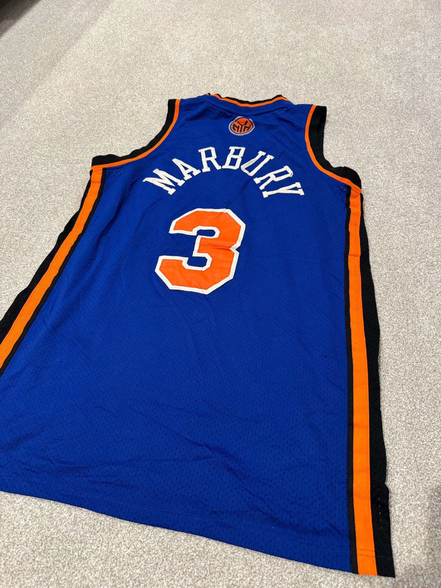 NBA New York Knicks Away Jersey #3 Stephon Marbury Size L
