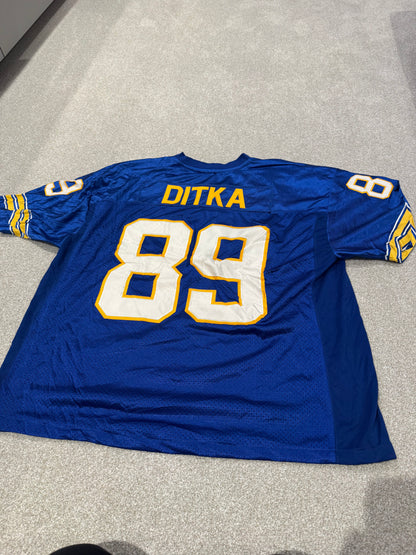 Mike Ditka 89 Blue Football Jersey Chicago Bears Adidas True School Authentics S52