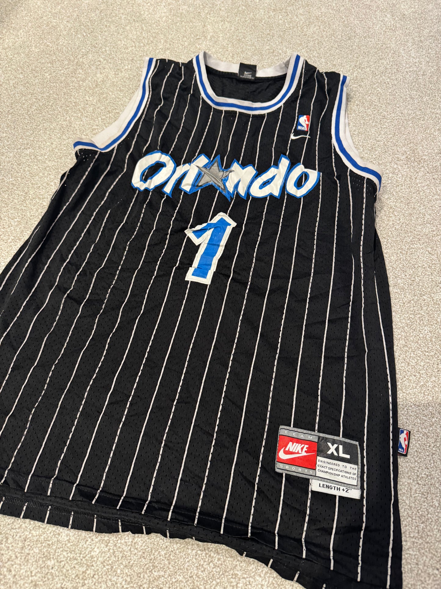 Vintage Nike Orlando Magic Hardaway Jersey Sz XL Length +2 #1 NBA Stitched