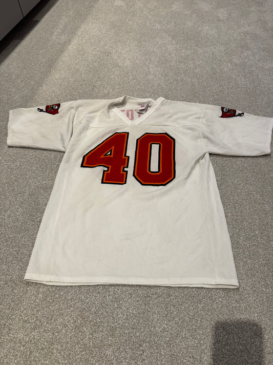 NFL Tampa Bay Buccaneers Mike Alstott Jersey Mens Medium White NFL Football 40