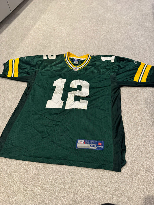 Reebok Green Bay Packers Jersey Aaron Rodgers #12 Stitched NFL On Field Size 50