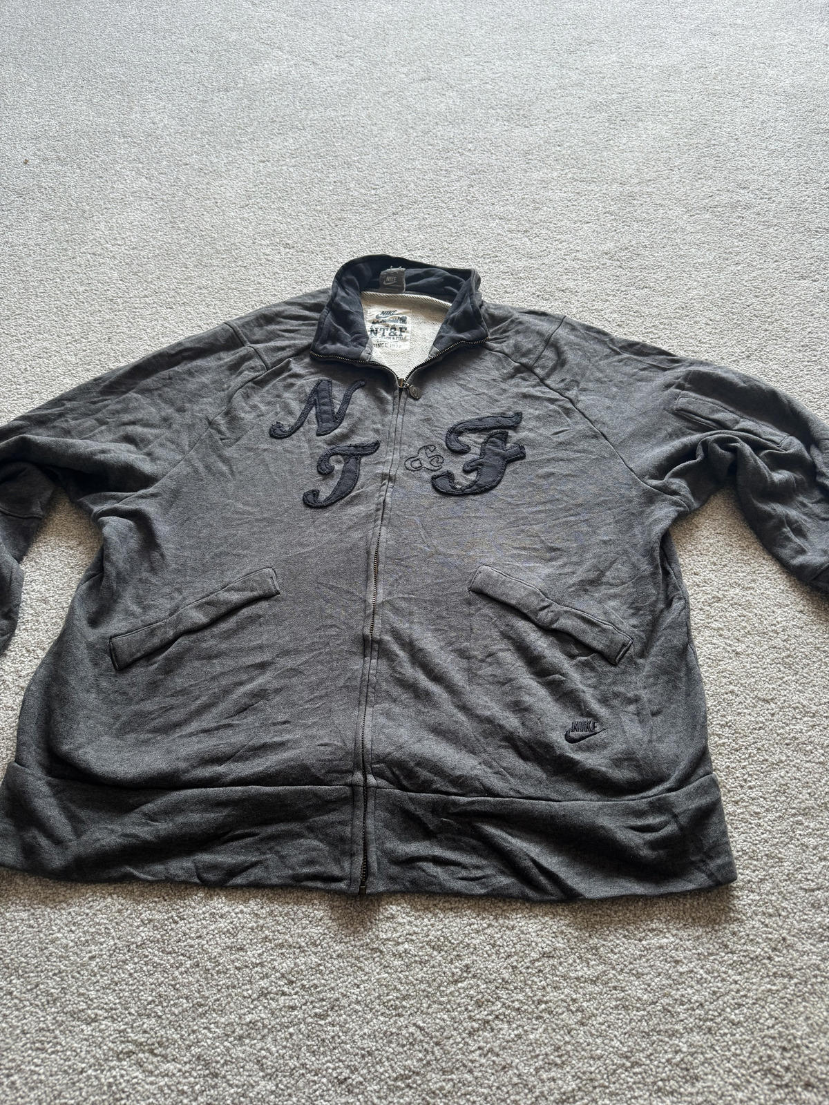Nike Track and Field Grey Zipped Sweatshirt XL