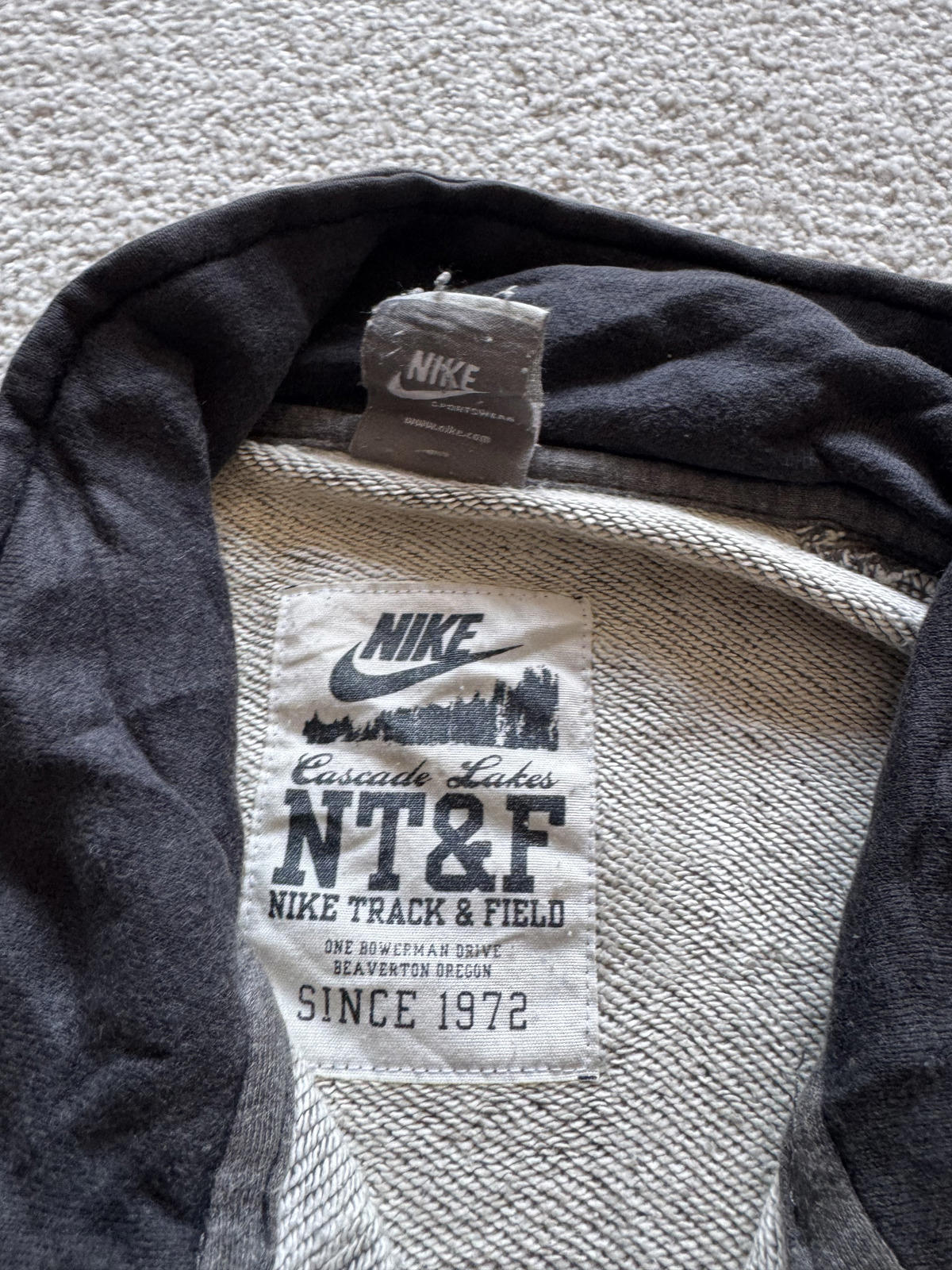 Nike Track and Field Grey Zipped Sweatshirt XL