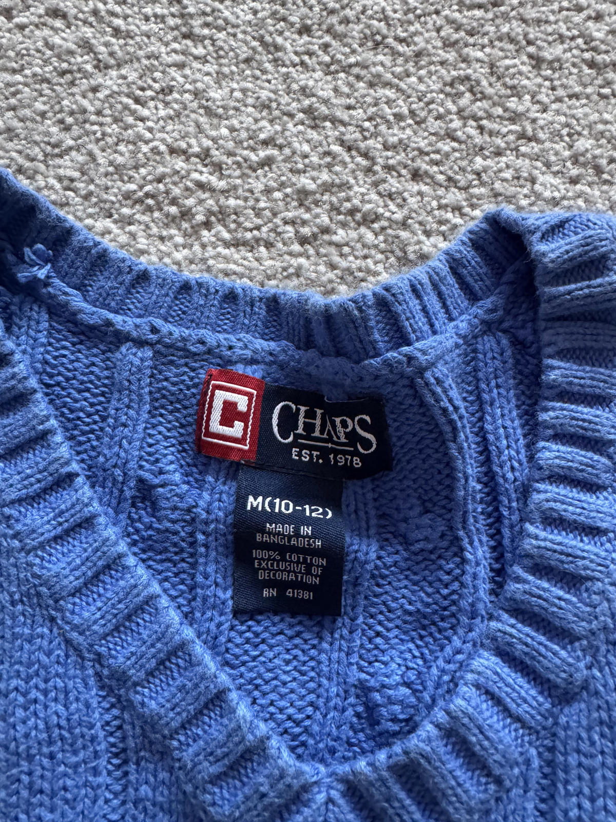 Chaps Blue Tank Top Womens 10/12 M