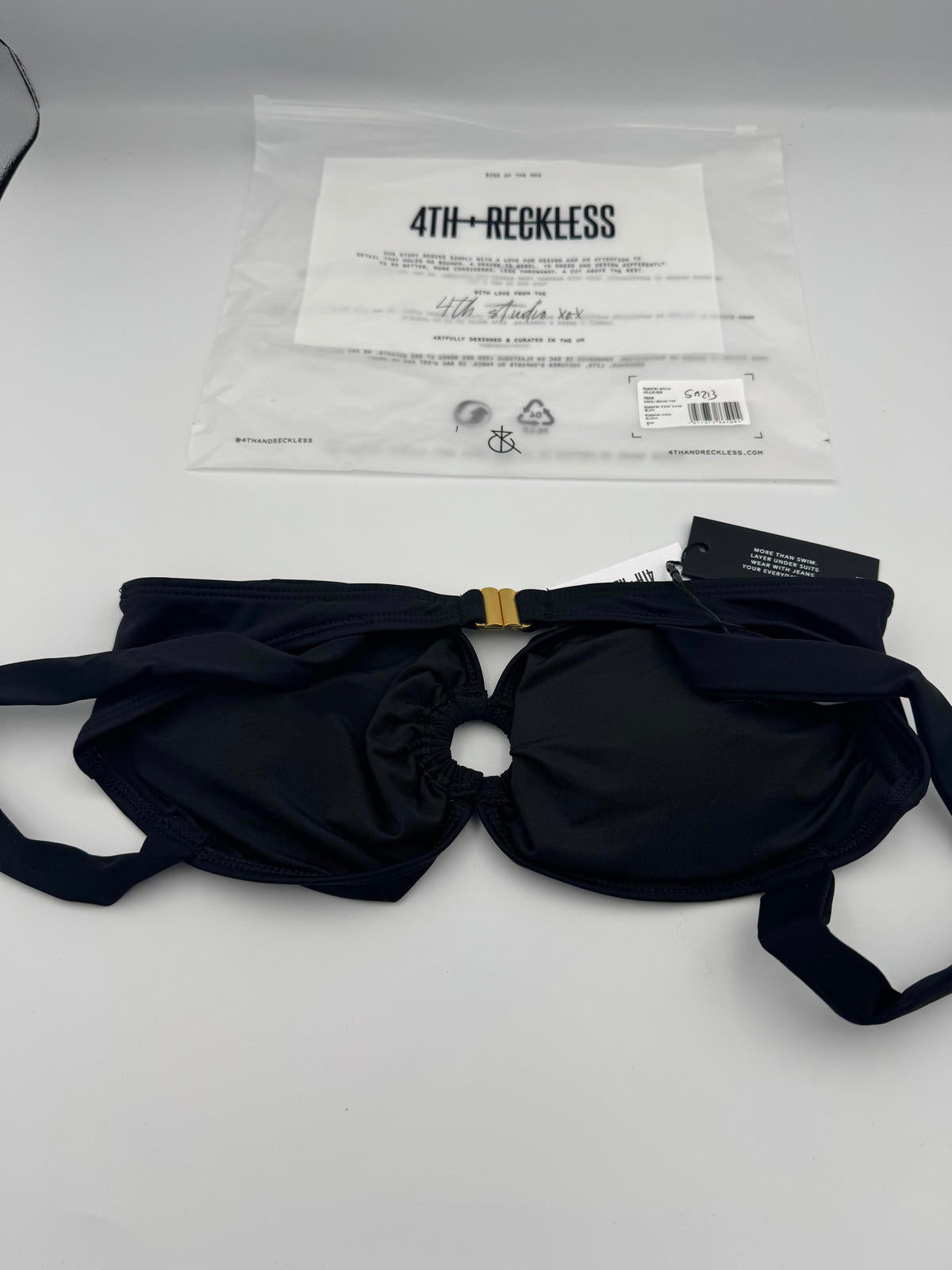 4th Reckless Mahli Bikini Top Black Size 6