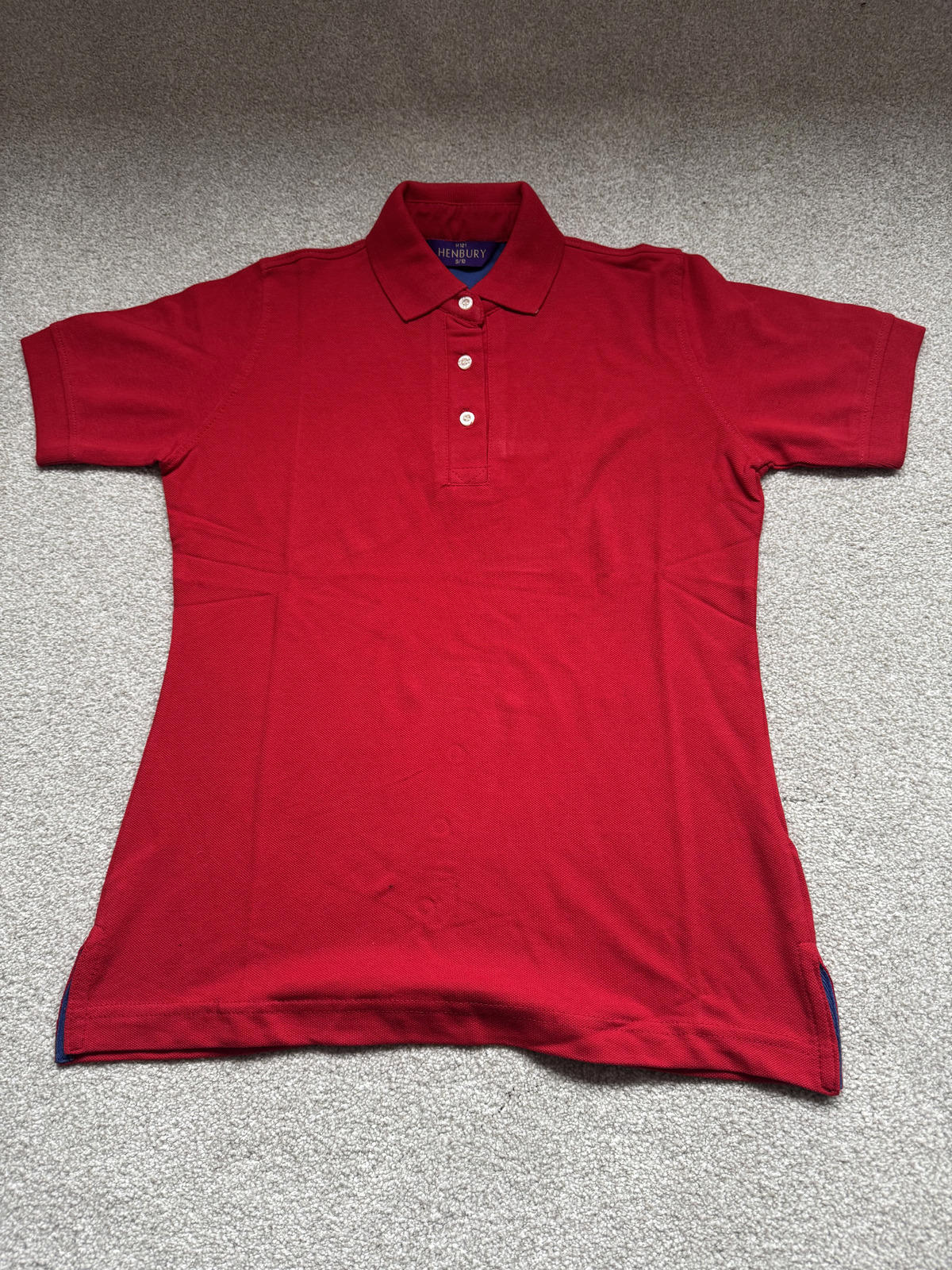 Henbury Classic Red Women's Polo Top Small
