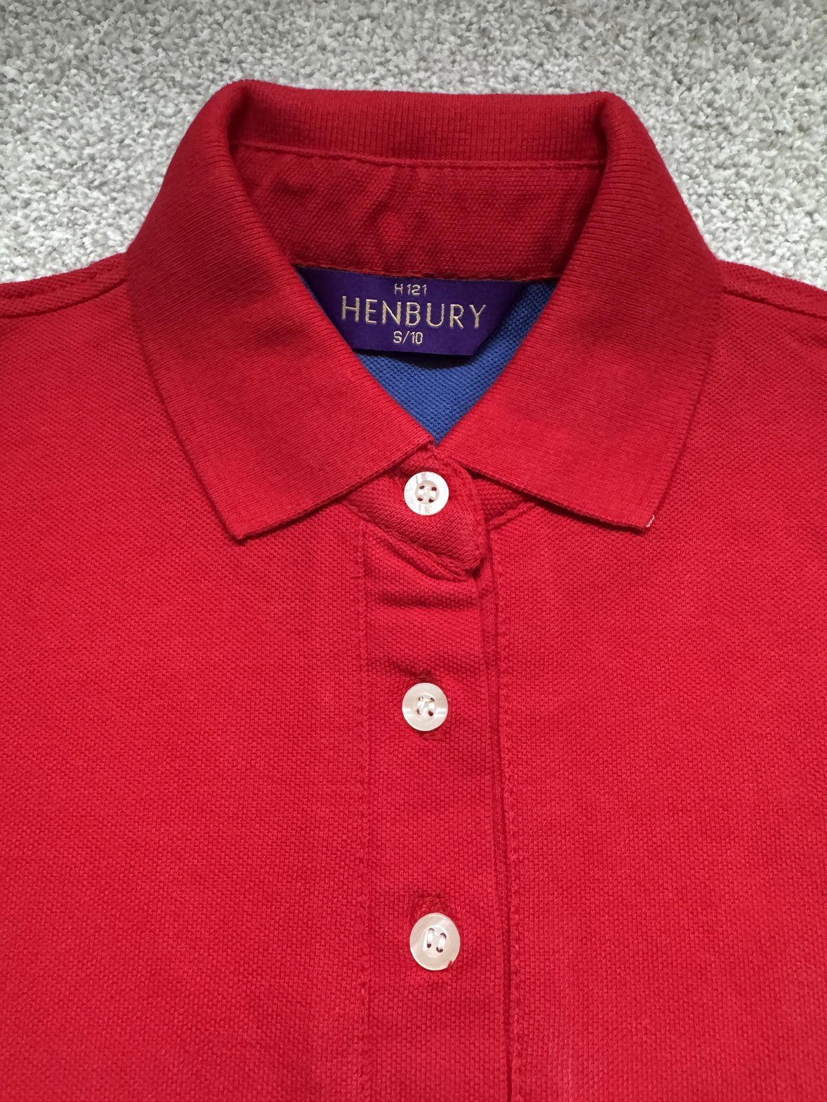 Henbury Classic Red Women's Polo Top Small
