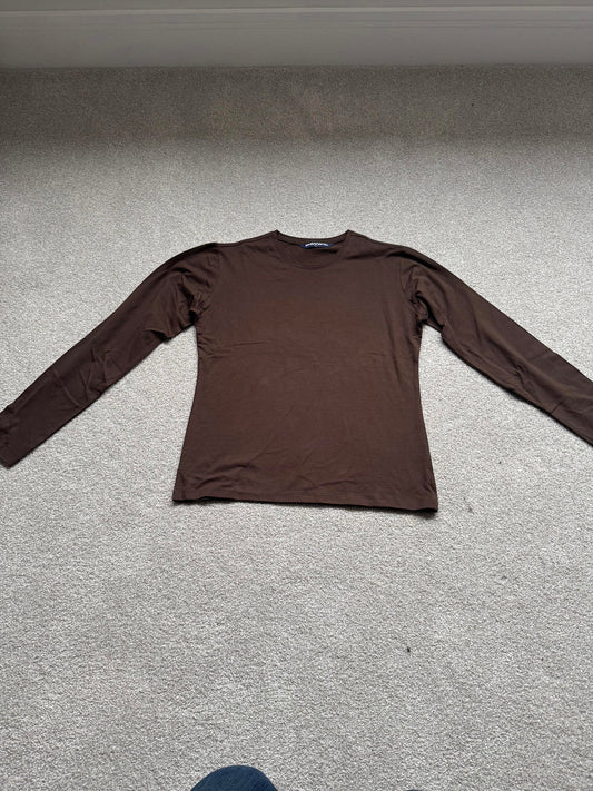 Skinni Fit Women's Chocolate T-Shirt Long Sleeve XL