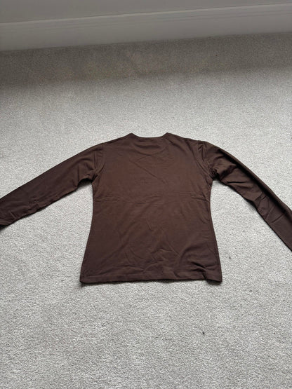 Skinni Fit Women's Chocolate T-Shirt Long Sleeve XL