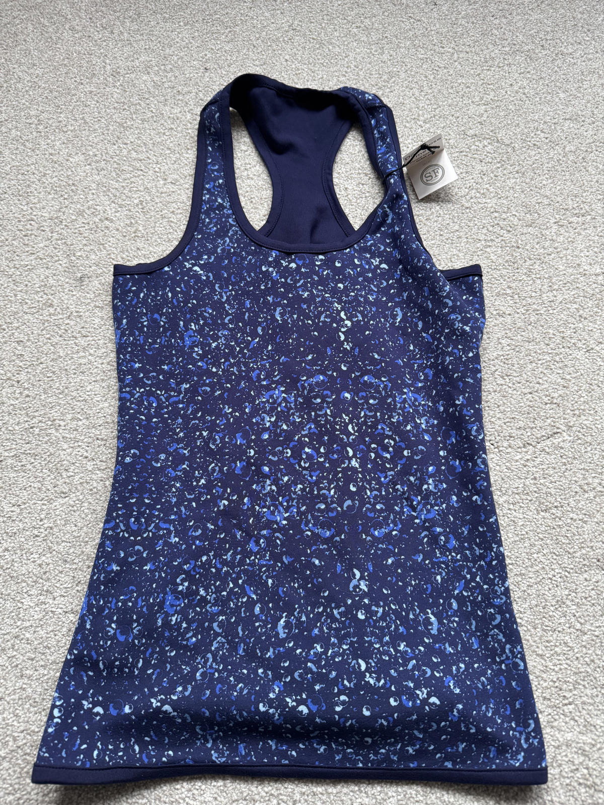 Skinni Fit Women's Reversible Workout Vest Navy/Bubbles S