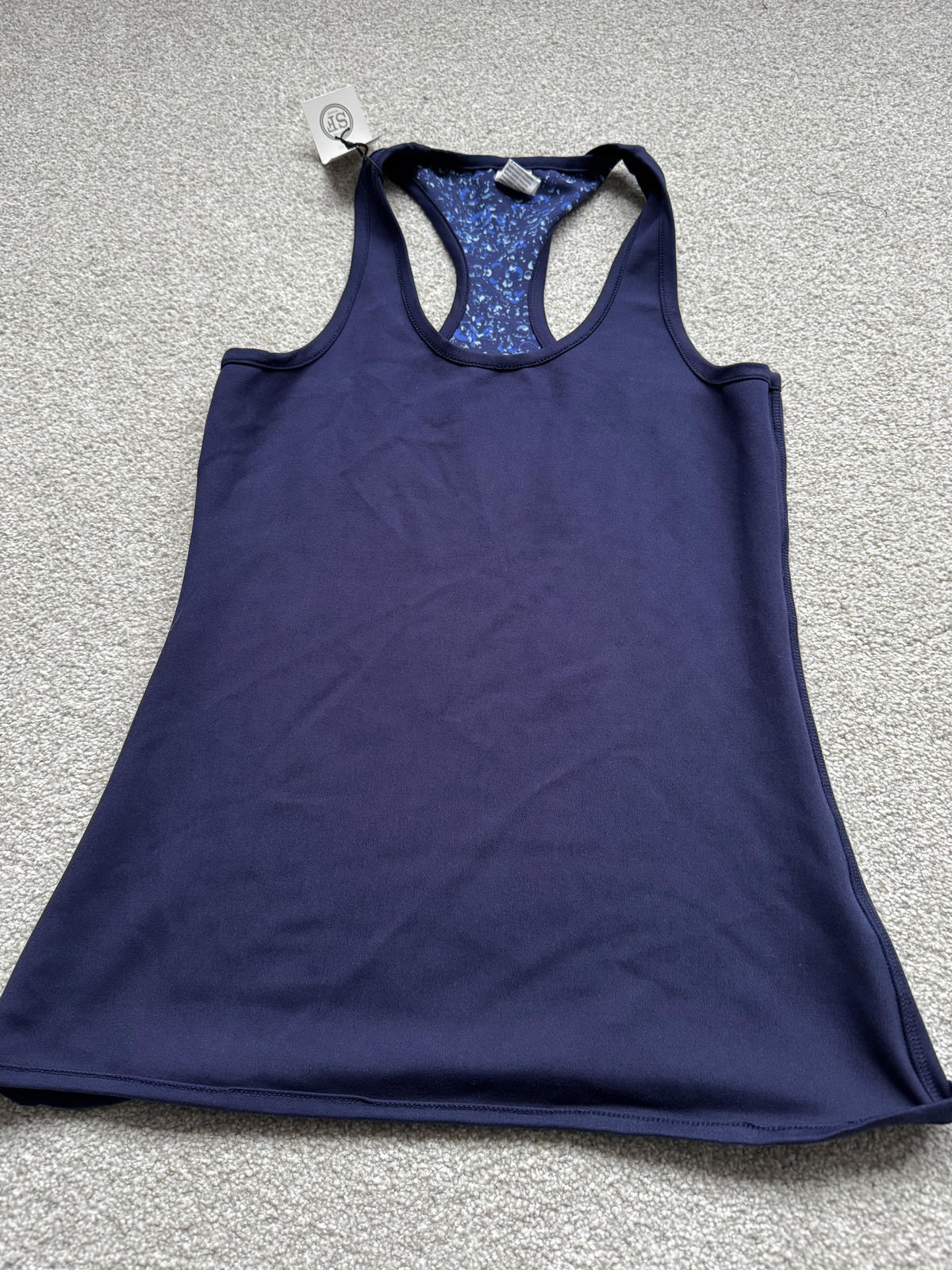 Skinni Fit Women's Reversible Workout Vest Navy/Bubbles S