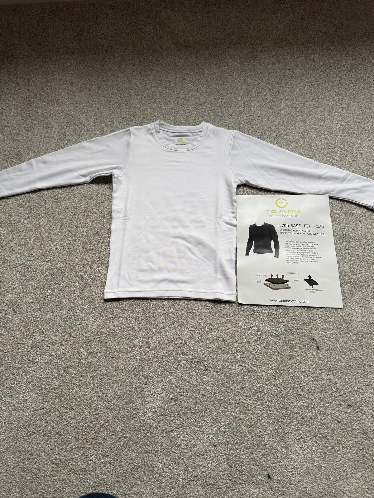 Tombo Teamwear TL70b Base Fit Cold Size 7/8 White