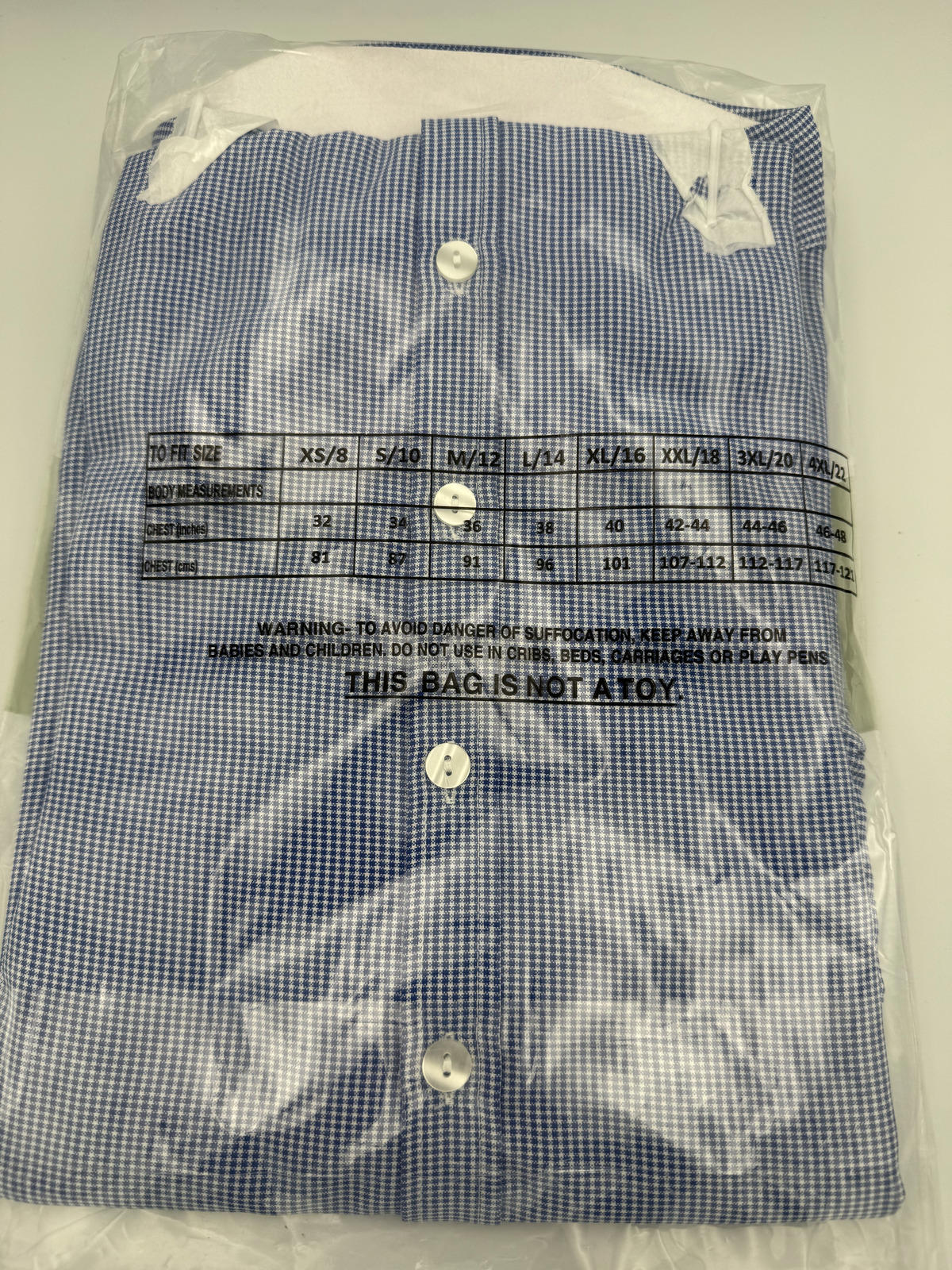 Henbury Blue/White Ladies Gingham Long Sleeve Shirt L
