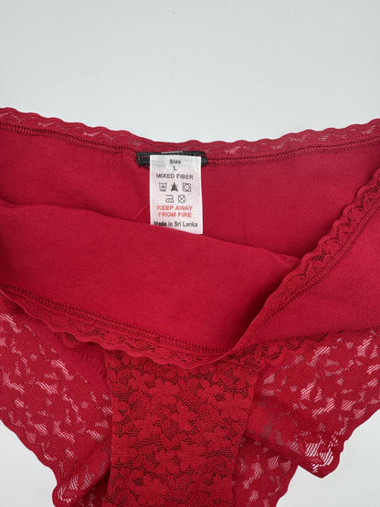 Red Knickers with bow 5 Pack Large