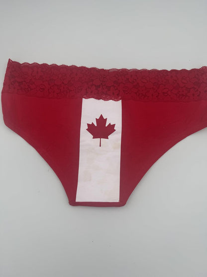 Red (Canadian flag on reverse) Knickers with bow 2 Pack Medium