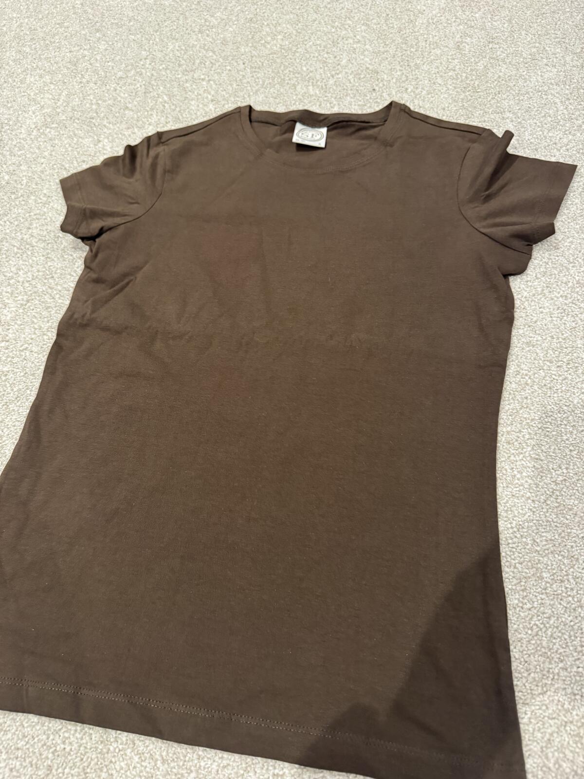 Skinni Fit Ladies Essential Chocolate T-Shirt Short Sleeve Small