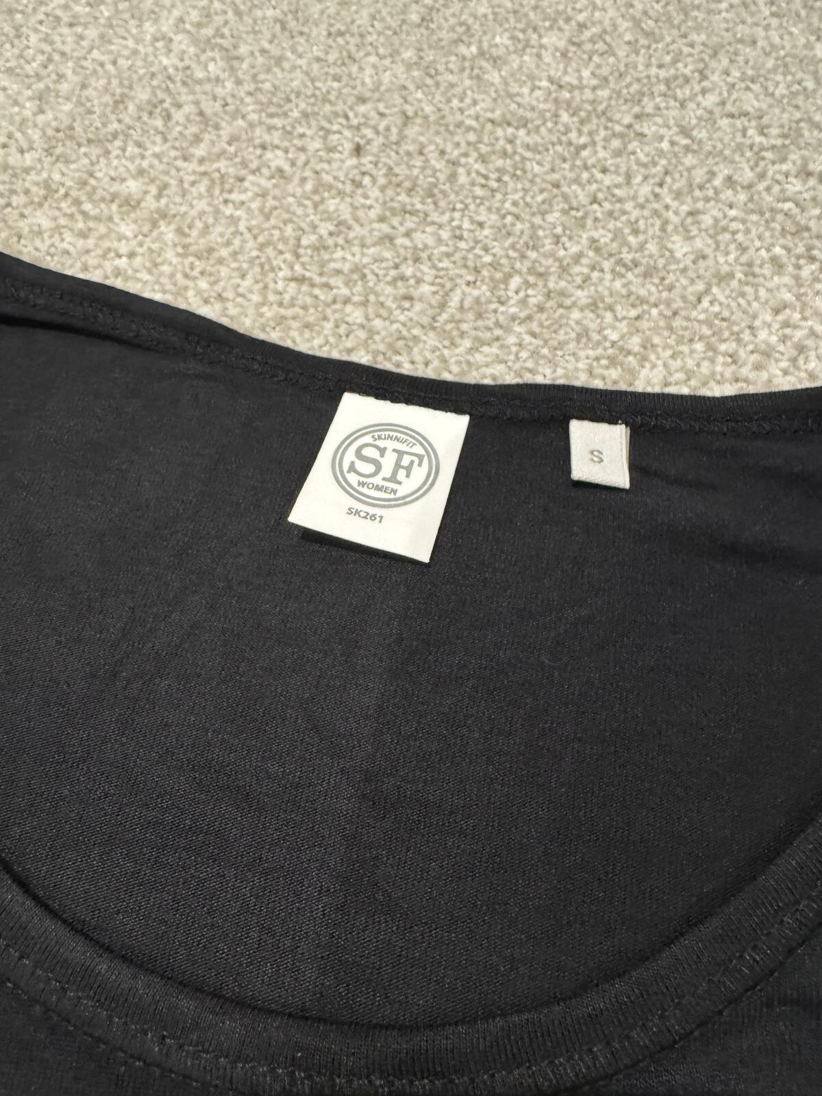Skinni Fit Ladies Slinky Short Sleeve T-Shirt Black Small