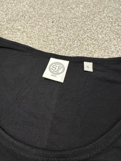 Skinni Fit Ladies Slinky Short Sleeve T-Shirt Black Small