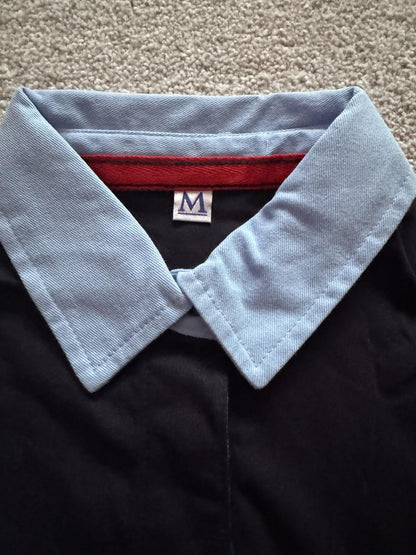 Front Row Ladies Diagonal Stripe House Rugby Top Navy/Sky Medium