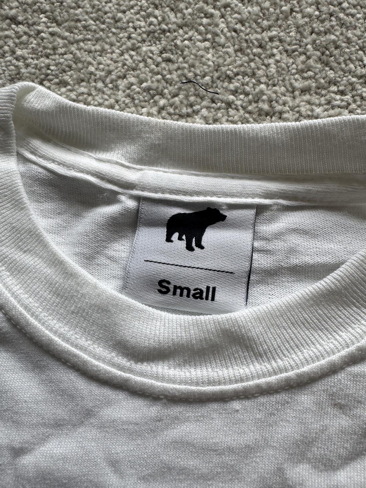 Plain Bear White Long Sleeved T-Shirt Small