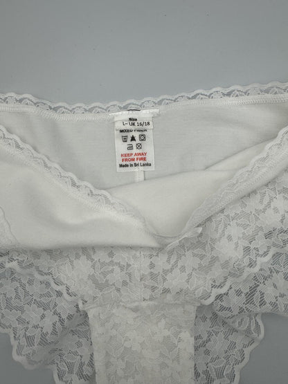White Knickers 4 Pack Large