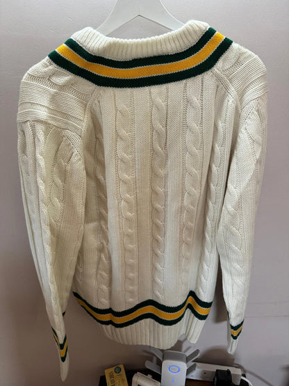 GM Gunn Moore Cricket Sweater Green/Yellow Junior Small