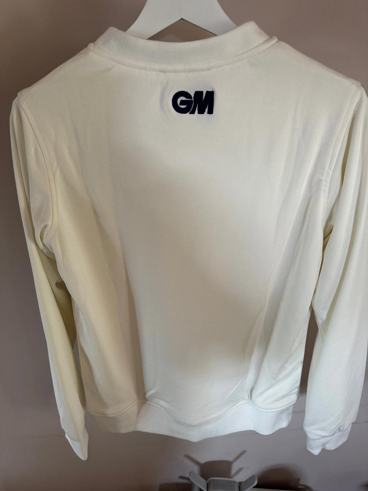 GM Gunn & Moore Cricket Sweater Long Sleeve Teknik Cream Small Junior