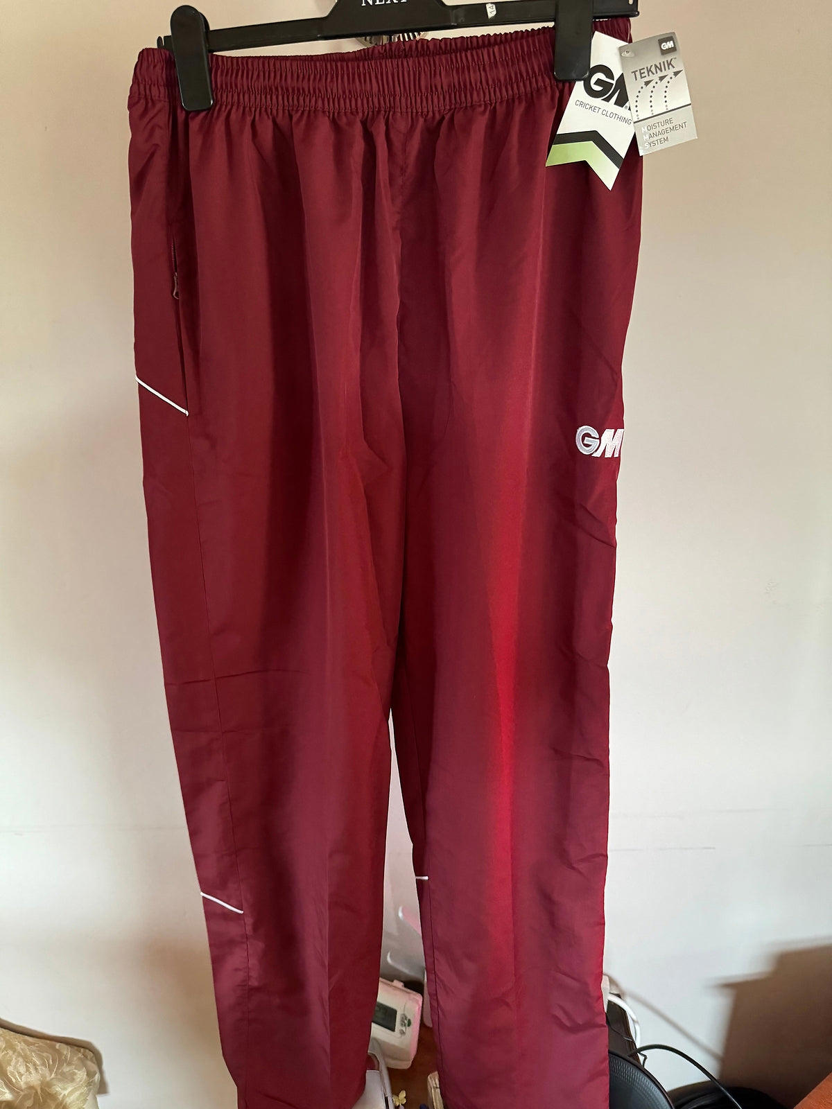 GM Gunn & Moore Cricket Tracksuit Trousers Maroon Medium