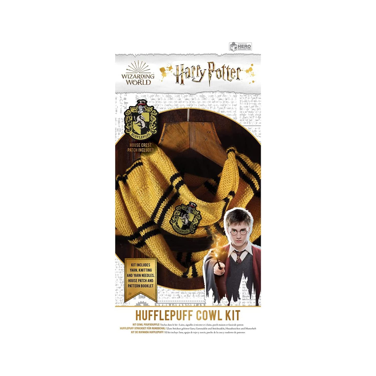 Harry Potter Knitting Set Loop Scarf - Hufflepuff Design - Zaja Sales Ltd
