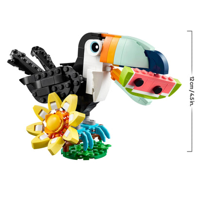 LEGO Creator 3in1 Wild Animals: Tropical Toucan with a Flower - Toy Animal Transforms into a Butterfly Figure or a Tropical Fish - Creative Gift for 7+ Year Old Girls & Boys - 31173 - Zaja Sales Ltd