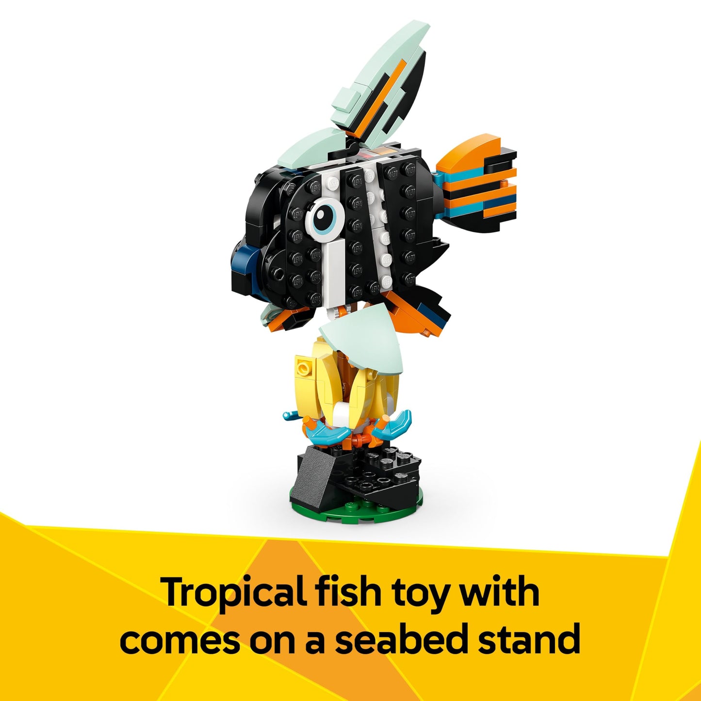 LEGO Creator 3in1 Wild Animals: Tropical Toucan with a Flower - Toy Animal Transforms into a Butterfly Figure or a Tropical Fish - Creative Gift for 7+ Year Old Girls & Boys - 31173 - Zaja Sales Ltd