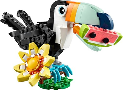 LEGO Creator 3in1 Wild Animals: Tropical Toucan with a Flower - Toy Animal Transforms into a Butterfly Figure or a Tropical Fish - Creative Gift for 7+ Year Old Girls & Boys - 31173 - Zaja Sales Ltd