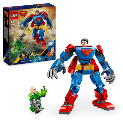 LEGO DC Superman Mech vs. Lex Luthor, Super Heroes Toy with 2 Minifigures, a Stud Shooter & Kryptonite - Buildable Figure Set - Gift 6 Plus Year Old Boys & Girls 76302 - Zaja Sales Ltd