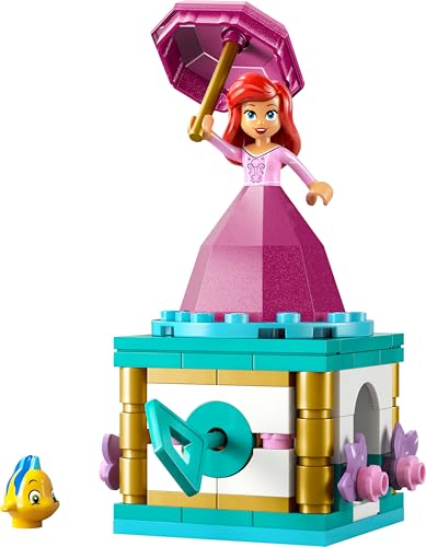 LEGO ǀ Disney Princess Twirling Ariel - Spinning Toy with a Mini Doll & Flounder Figure plus Accessories incl. a Diamond & Key - Gift for 5+ Year Old Girls - 43259 - Zaja Sales Ltd