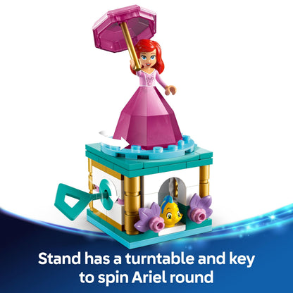LEGO ǀ Disney Princess Twirling Ariel - Spinning Toy with a Mini Doll & Flounder Figure plus Accessories incl. a Diamond & Key - Gift for 5+ Year Old Girls - 43259 - Zaja Sales Ltd