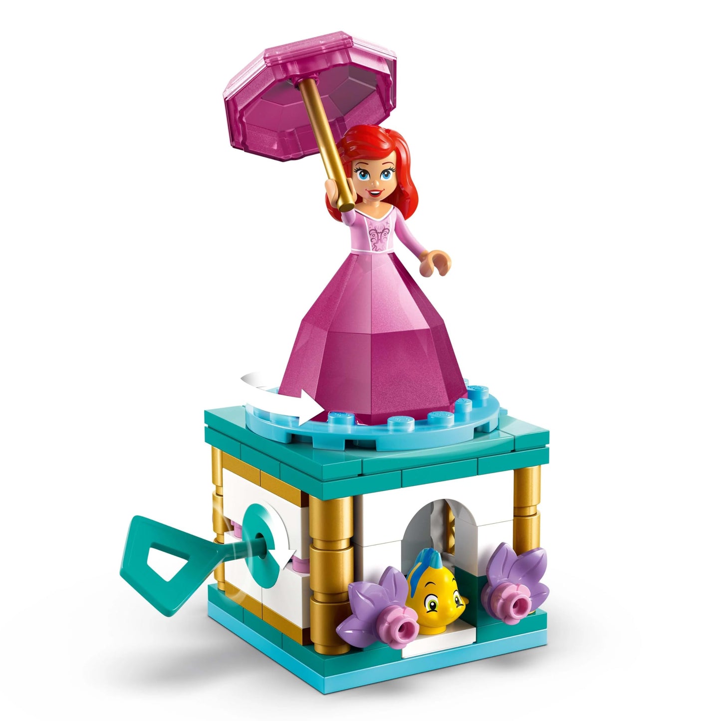 LEGO ǀ Disney Princess Twirling Ariel - Spinning Toy with a Mini Doll & Flounder Figure plus Accessories incl. a Diamond & Key - Gift for 5+ Year Old Girls - 43259 - Zaja Sales Ltd